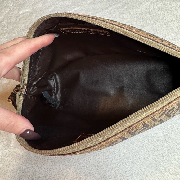 Vintage Fendi Zucca FF Monogram Cosmetic Pouch Brown - Picture 13 of 17